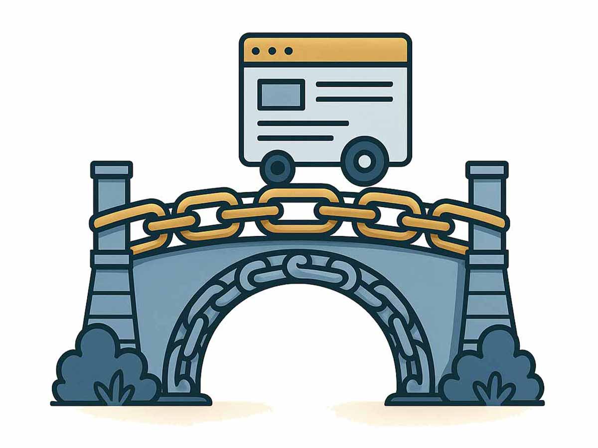 Premium backlinks for a robust linkbuilding strategy on a driving website on a bridge built from links