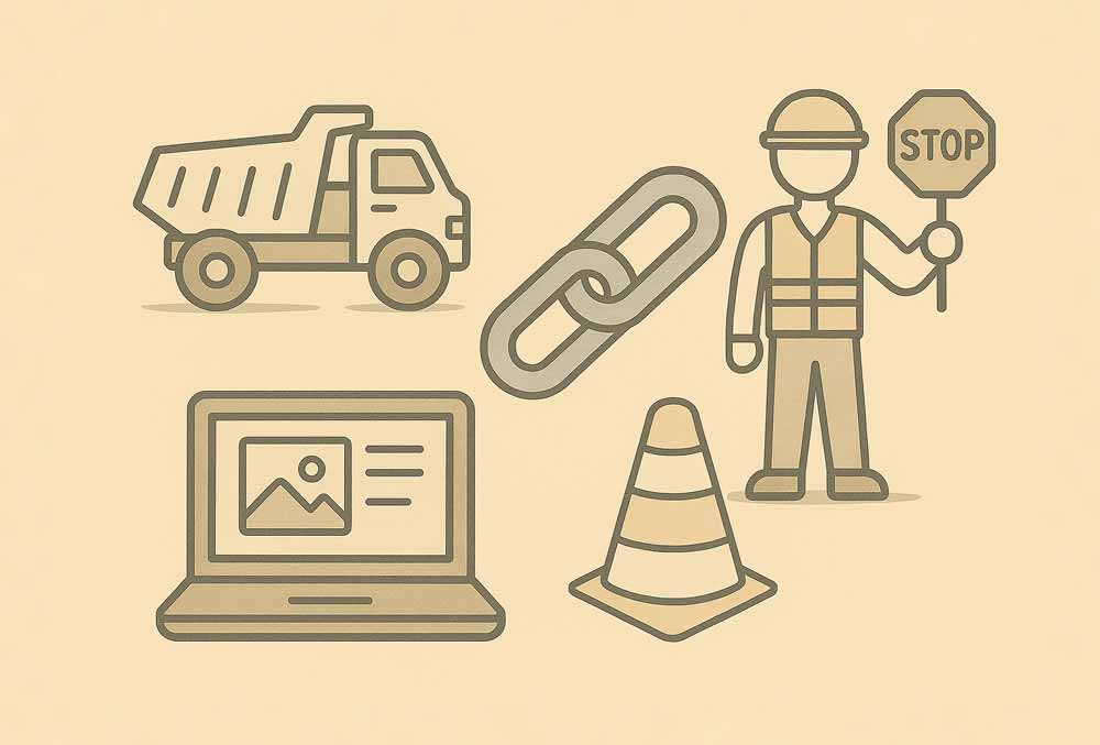 Truck and roadman buy backlinks for construction