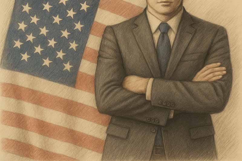 Buy backlinks for USA man in front of American flag