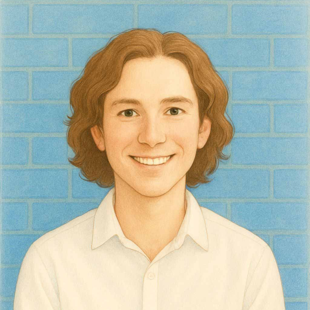 Daniel de Jongh of Backlink Brothers in front of a blue brick wall