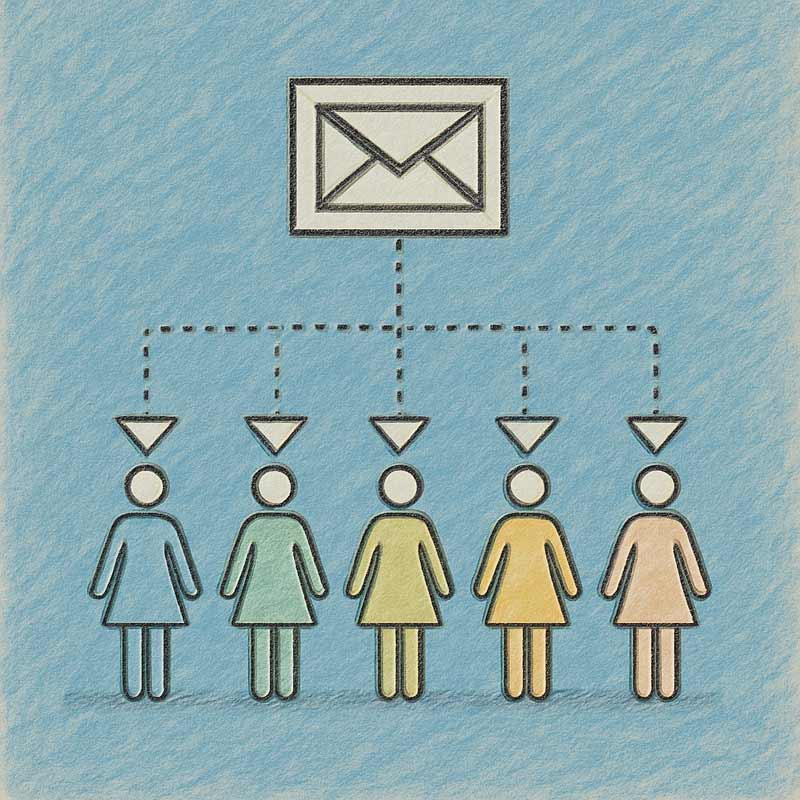 Fast blogger outreach with email and arrows to women