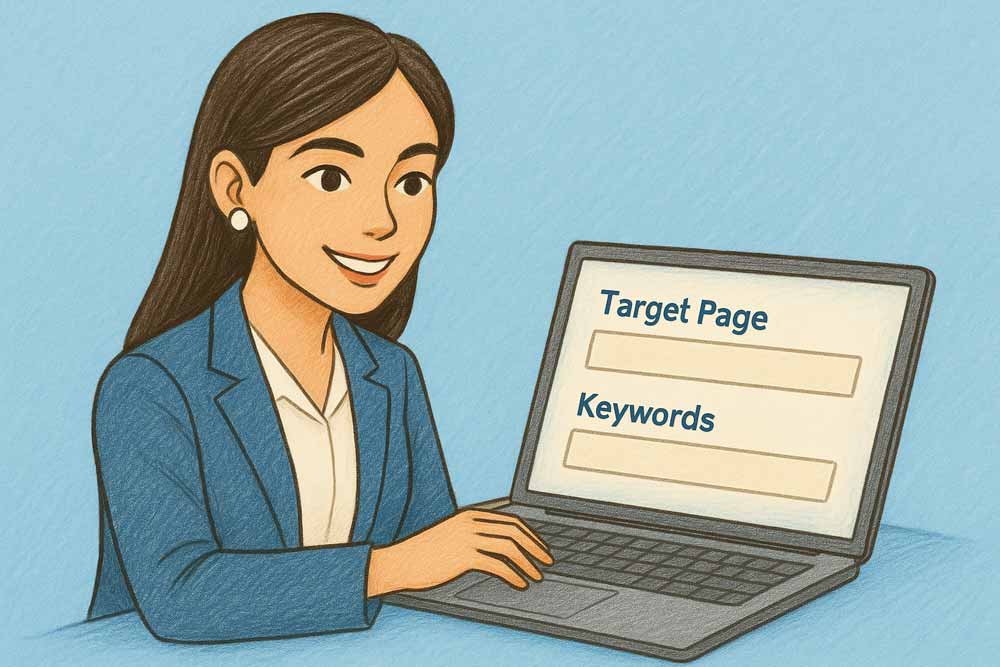 Add target pages and anchor text to your Backlink Brothers order