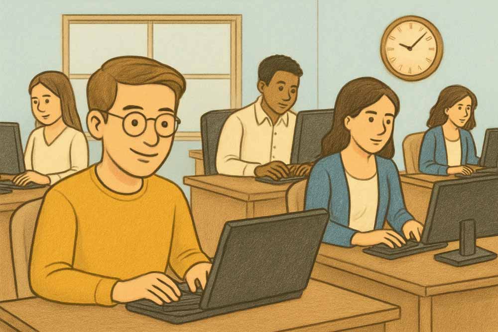 Team of content writers writing SEO content for linkbuilding